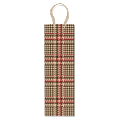 Shopper portabottiglie - fantasia scozzese - 37x12x9cm - Rex Sadoch