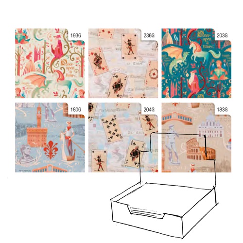 Carta regalo Vintage - 100 fogli - 70x100cm - fantasie assortite - Rex Sadoch