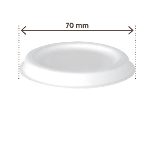 Coperchio in canna da zucchero - per coppetta porta salsa monouso 60 ml- bianco - Signor Bio - conf. 100 pezzi