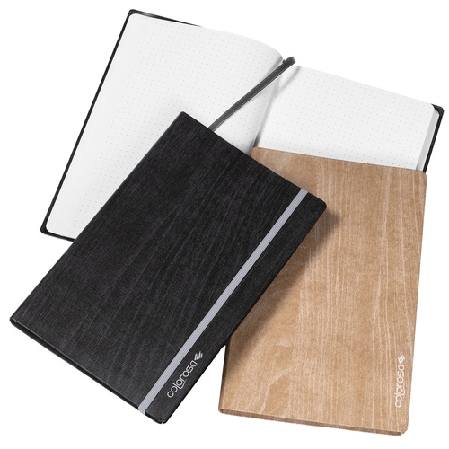 Taccuino Colorosa Wood - copertina morbido con elastico - 13,5 x 21,5 cm - colori assortiti - Colorosa