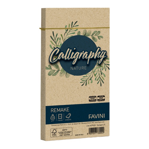 Busta Calligraphy Remake -  110 x 220 mm - 120 gr - spiaggia - Favini -conf. 25 pezzi