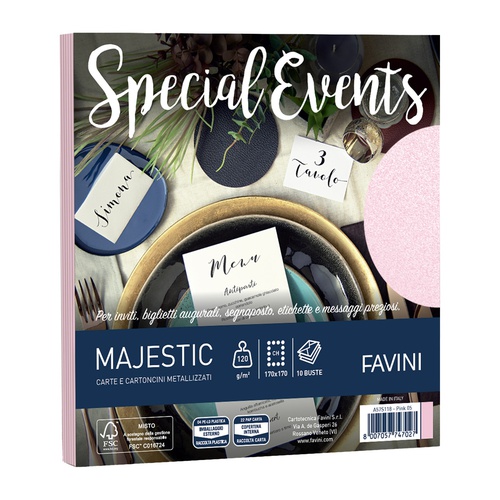 Busta Special Events - 170 x 170 mm - 120 gr - rosa - Favini - conf. 10buste