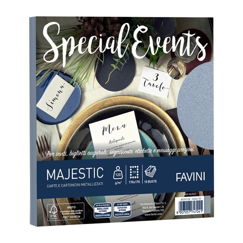 Busta Special Events - 170 x 170 mm - 120 gr - argento - Favini - conf.10 buste