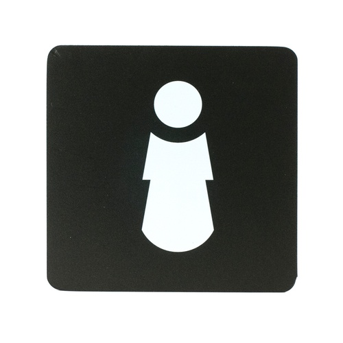 Pittogramma adesivo - toilette donna - 16 x 16 cm - PVC - nero/bianco -Stilcasa