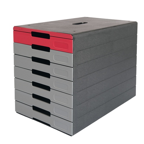 Cassettiera Idealbox Pro 7 - 7 cassetti - 36,5 x 32,2 x 25 cm - rosso -Durable