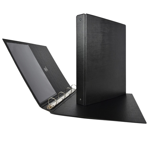 Raccoglitore Stelvio - 4 anelli tondi 25 mm - dorso 3 cm - 22x30 cm - nero - Sei Rota