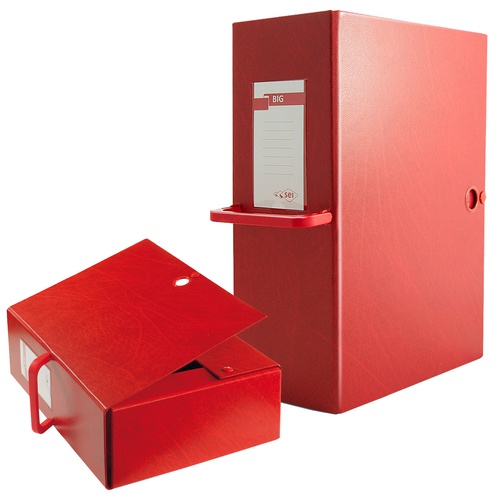 Scatola archivio Big - con maniglia - dorso 12 cm - 25x35 cm - rosso - Sei Rota