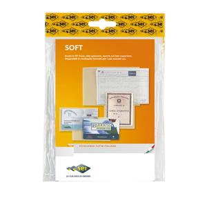 Buste a sacco Soft - PPL - 5,4x8,6 cm - liscio - trasparente - Sei Rota - conf. 100 pezzi