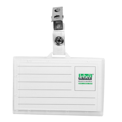 Portabadge con clip - PVC semirigido - 9x5,6 cm - Lebez