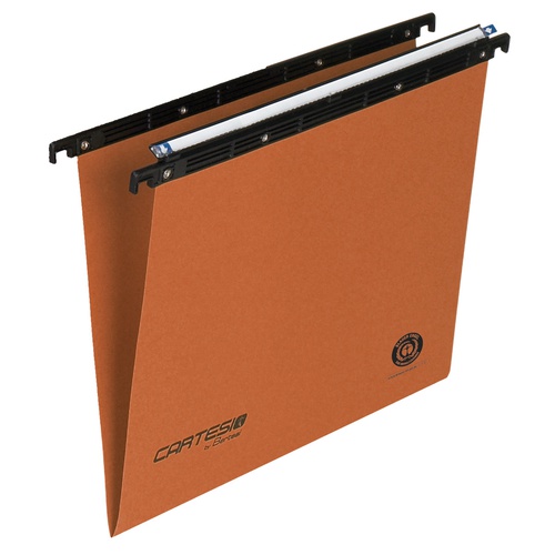 Cartella sospesa Cartesio - cassetto - interasse 38 cm - fondo V - 36 x25 cm - arancio - Bertesi
