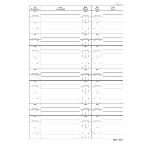 Registro nomina/revoca amministratore - 297 x 210mm - 16 fogli - Edipro