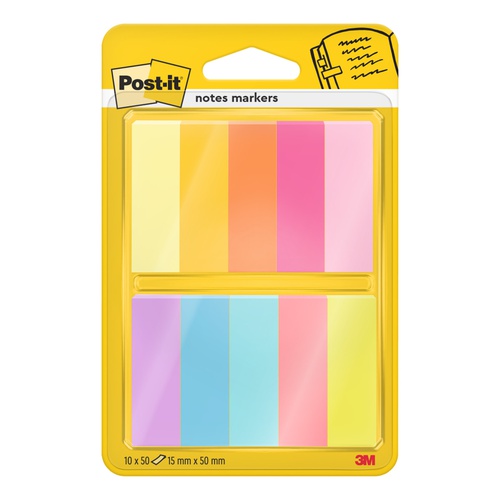 Segnapagina Post-it - 670-10AB-EU - in carta - 12,7 x 44 mm - 10 coloriassortiti - Post-it - conf. 500 pezzi