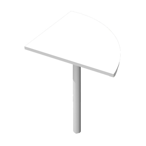 Angolare Agorà Basic - 90 gradi - 80 x 80 cm - gamba di supporto in metallo - bianco
