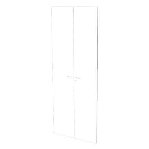 Coppia ante per libreria modulare - alta - 76 cm - melaminico - con serratura - bianco