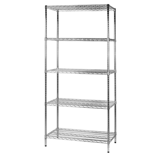 Kit scaffale Archimede - 5 ripiani - 60 x 90 x 200 cm - acciaio cromato- Serena Group