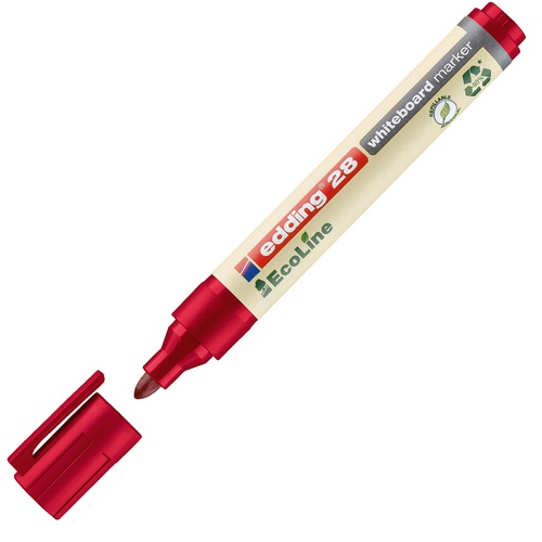 Marcatore 28  per lavagne bianche EcoLine - punta conica da 1,50-3,00mm- rosso  - Edding