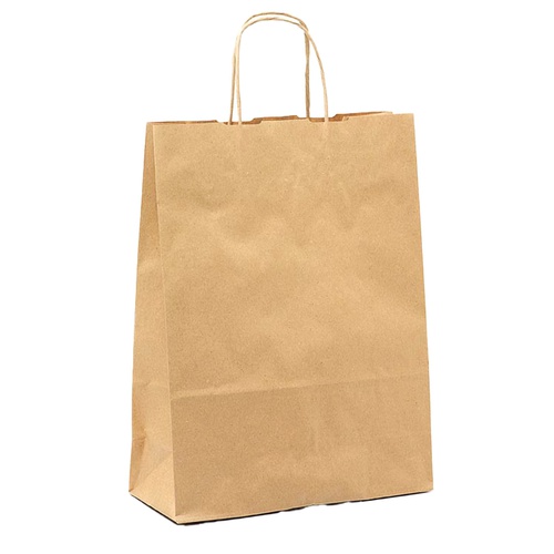 Shopper in carta - maniglie cordino - 22 x 10 x 29cm - avana - conf. 25 sacchetti