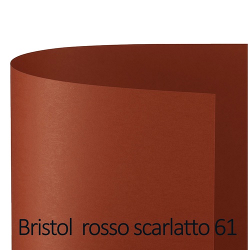 Cartoncino Bristol Color - 50x70cm - 200gr - rosso scarlatto 61 - Favini - Conf. 25 pezzi