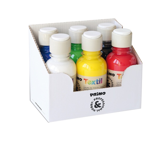 Colori per tessuti - 125ml - colori assortiti - Primo - 6 colori