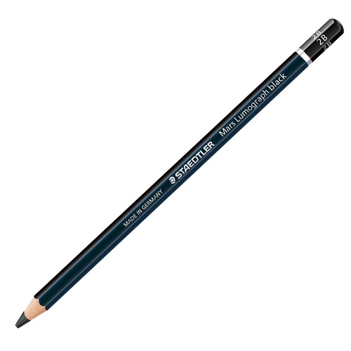 Matita di grafite tipo carboncino Mars Lumograph Black - gradazione 2B - Staedtler - conf. 12 pezzi