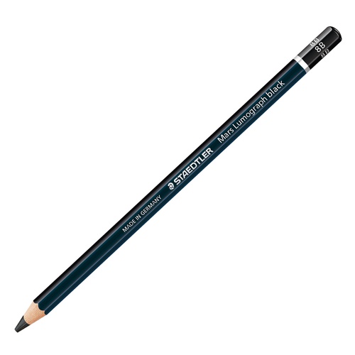 Matita di grafite tipo carboncino Mars Lumograph Black - gradazione 8B - Staedtler - conf. 12 pezzi