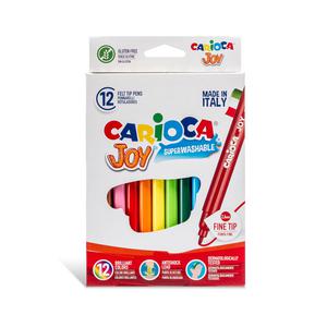 Pennarelli Joy - punta 2,6mm - colori assortiti - lavabili - Carioca - scatola 12 pezzi