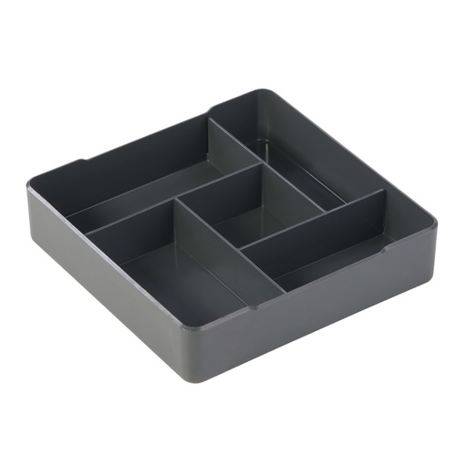 Organizer da tavolo Coffee Point - 4,8x21x21 cm - ABS - grigio carbone - Durable