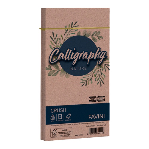 Busta Calligraphy Nature - 110 x 220 mm - 120 gr - mandorla - Favini - conf. 25 pezzi