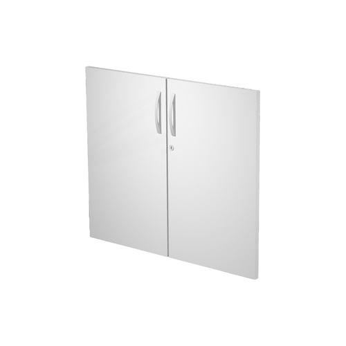 Coppia ante Agorà - per mobile contenitore basso - melaminico - con serratura - bianco - Artexport