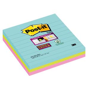 Blocco foglietti Post it® Super Sticky - a righe - colori Miami - 101 x 101mm - 70 fogli - Post it®