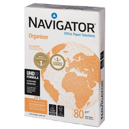 Carta Organizer 2 fori - A4 - 80 gr - Navigator - conf. 500 fogli