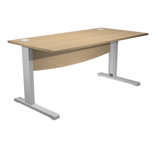 Scrivania Operativa Agorà Basic - fianchi a L metallo - 180 x 80 x L 73cm - rovere