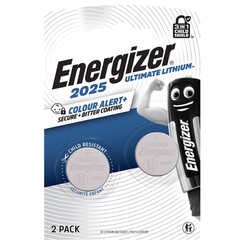 Pila CR2025 Ultimate Lithium - 3 V - Energizer - blister 2 pezzi