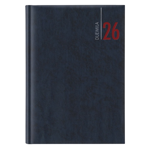Agenda settimanale 2026 - copertina in carta imbottita - 17 x 24 cm - blu
