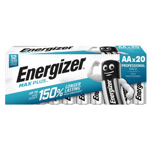 Pila alcalina AA Max Plus E91 - DP20 60/120 - 1,5 V - Energizer - conf.20 pezzi
