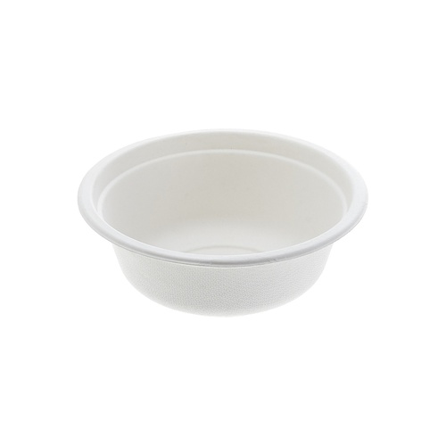Ciotola monouso Bio - rotonda - diametro 13,5 cm - 350 ml - cellulosa -bianco - Leone - conf. 50 pezzi