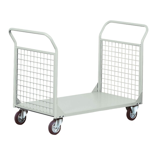 Carrello da lavoro - 2 sponde rete - 300 kg - grigio - Tecnotelai Carrello da lavoro - 2 sponde rete - 300 kg - grigio - Tecnotelai