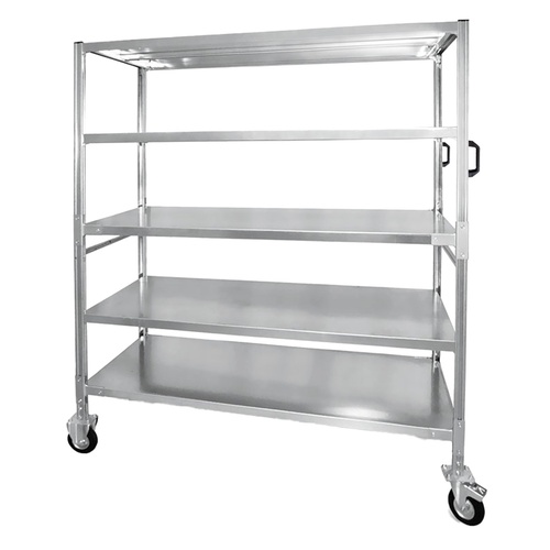 Carrello da lavoro - 5 piani - 151 x 67 x 165,5 cm - 300 kg - zincato -Tecnotelai