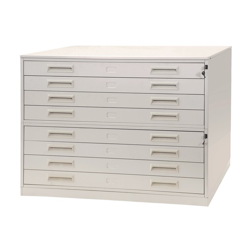 Portadisegni orizzontale - 8 cassetti - per fogli A0 - 137 x 96 x 122 cm - metallo - grigio chiaro - Tecnotelai Portadisegni orizzontale - 8 cassetti - per fogli A0 - 137 x 96 x 122 cm - metallo - grigio chiaro - Tecnotelai
