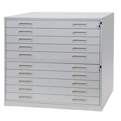 Portadisegni orizzontale - 10 cassetti - per fogli A0 - 137 x 96 x 122 cm - metallo - grigio chiaro - Tecnotelai Portadisegni orizzontale - 10 cassetti - per fogli A0 - 137 x 96 x 122 cm - metallo - grigio chiaro - Tecnotelai