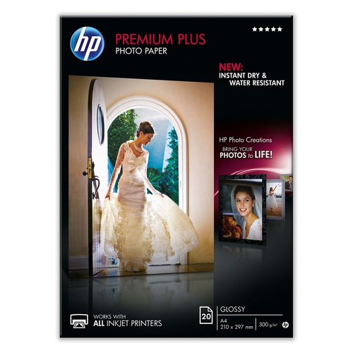 Hp - Confezione da 20 Fogli Carta originale fotografica Hp Premium Pluslucida - A4 - 210 x 297 mm - CR672A