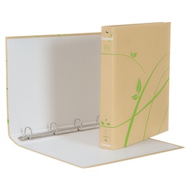 Raccoglitore Oxford Green - 4 anelli tondi 30 mm - dorso 4 cm - 22 x 30cm - carta riciclata - avana - Esselte