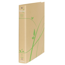 Raccoglitore Oxford Green - 4 anelli tondi 30 mm - dorso 4 cm - 22 x 30cm - carta riciclata - avana - Esselte