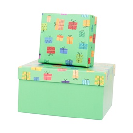 Set scatole regalo - dimensioni assortite - fantasia Memento - conf. 6 pezzi