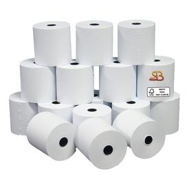 Rotolo per calcolatrici - 74 mm x 35 m - diametro esterno 60 mm - anima12 mm - 60 gr - carta neutra - Sabacart - blister 10 pezzi