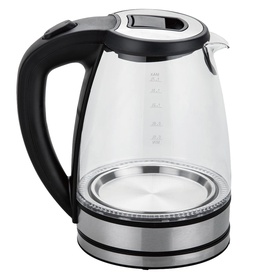 Bollitore elettrico cordless - caraffa in vetro - 2200 W - nero - Melchioni