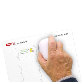 Etichette E-mark - 48 x 18 mm - 30 etichette per foglio - bianco - Colop - conf. 10 fogli