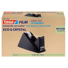 Dispenser da tavolo Eco & Crystal per nastri da 1,9 cm - incluso rotolo19 mm x 10 m - Nero - Tesa