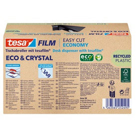Dispenser da tavolo Eco & Crystal per nastri da 1,9 cm - incluso rotolo19 mm x 10 m - Nero - Tesa