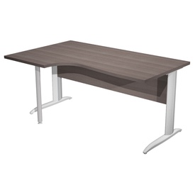 Scrivania Compact Sinistro Easy - 160 x 60/80/100 cm - Frass. Tosc./grigio